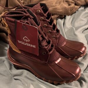 Wolverine Women's Dark Red Lace-Up Winter Boots